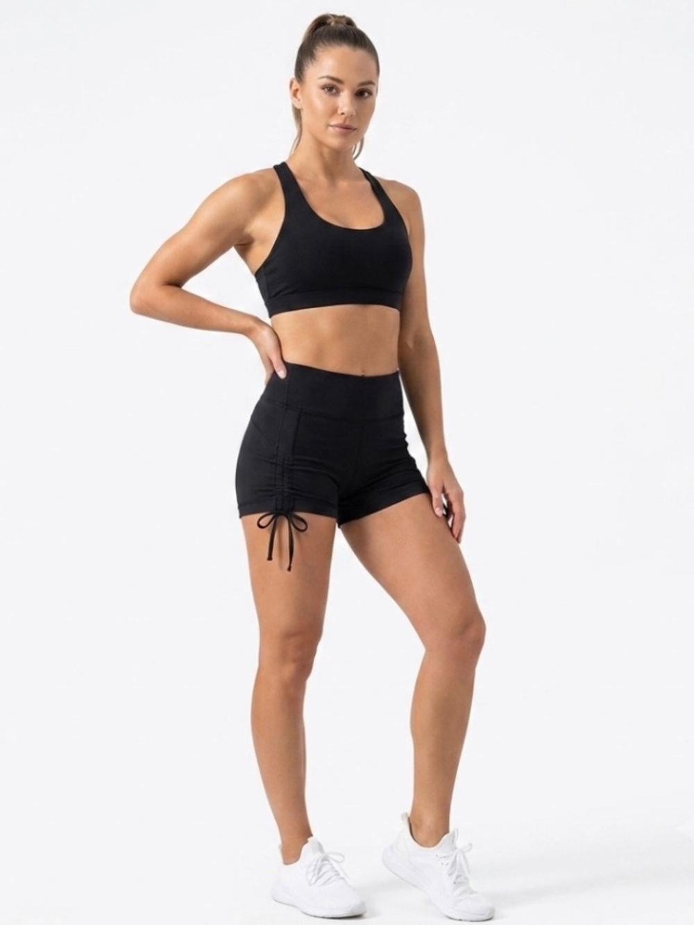 Lululemon Liberty Shorts Sz 2 Black Cinch Ties High Rise Athleisure Gym Jogging - Picture 1 of 8